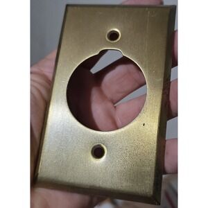 5 x Solid Brass Single Gang Receptacle Wall Plate F02695A JJ-12-B Aged Brass